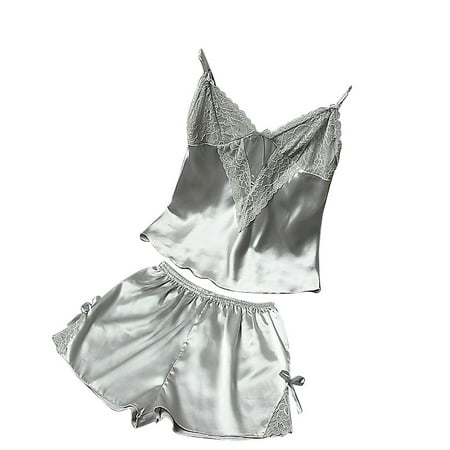

EUHDSSDE Follure Womens Sexy Satin Sling Sleepwear Lingerie Lace Bowknot Nightdress Underwear Set