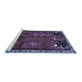 thumbnail image 2 of Ahgly Company Machine Washable Indoor Round Animal Blue Traditional Area Rugs, 5' Round, 2 of 4