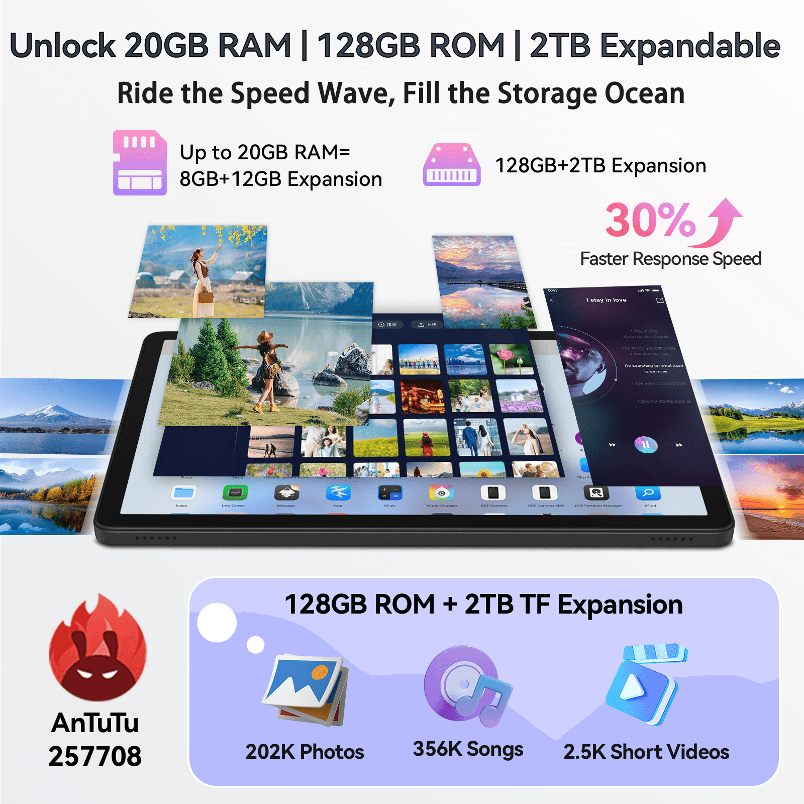 Android 16 Tablet, 10 Inch Tablet, Gemini Al 2.0 Android Tablets, Unisoc T615 Octa-core Processor, 2 In 1 Tablet with Keyboard, 128GB ROM+20(8+12)GB RAM+ 2TB Expand, Dual Camera, Widevine L1