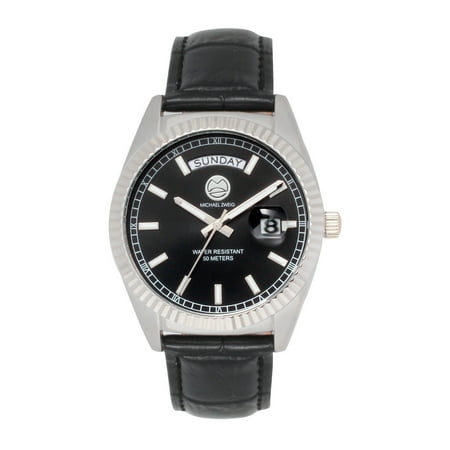 Ornate European Watches - Aulos European Mid Size Watch, Day Date Fluted Bezel Luxury Watch