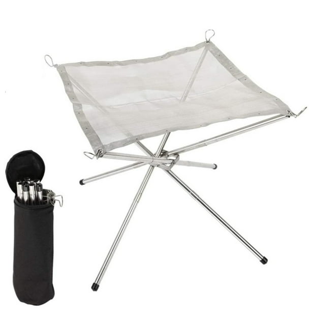Sywqhk Acampar al aire libre de acero inoxidable Senderismo Campfire Fire Rack Malla plegable Fire Pit Sywqhk Alta Calidad