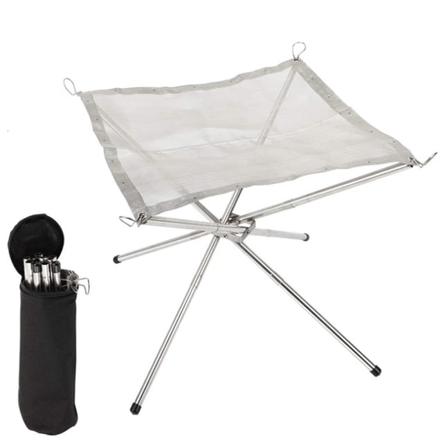 Hoguera al aire libre Fogue Fogue Food Estufa Estante Plegable Bbq Camping Mesh Fire Pit JShteea El nuevo