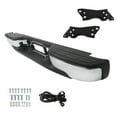 thumbnail image 2 of Rear Bumper Stainless Steel Plated Light Face Bar Fit for 1999-2007 GMC Sierra, Chevrolet Silverado, GM1191119 GM1191120, 2 of 8