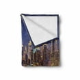 thumbnail image 2 of Landscape Soft Flannel Fleece Blanket, Cityscape Scenery of New York City at Midnight Usa Ocean Reflection Coast Photo, Cozy Plush for Indoor and Outdoor Use, 50" x 70", Multicolor, by Ambesonne, 2 of 6