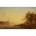 thumbnail image 2 of Félix Ziem 18x13 Black Ornate Wood Framed Double Matted Museum Art Print Titled - View of Constantinople (1870-1890), 2 of 5