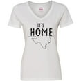 thumbnail image 3 of Inktastic Its Home- State of Texas Outline Distressed Text Women's V-Neck T-Shirt, 3 of 5