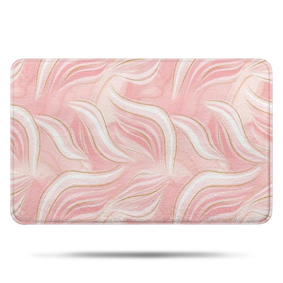 Pink White Gold Marble Pattern Bathroom Rugs Mat,Non Slip Microfiber Bathroom Rug,Rubber Backing,Soft Bathroom Mats for Bathroom Floor,Tub and Shower,17x27in(43x68cm)