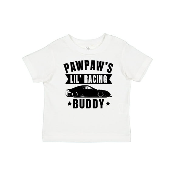 Inktastic Pawpaw's Lil' Racing Buddy with Car Silhouette Boys or Girls Baby T-Shirt