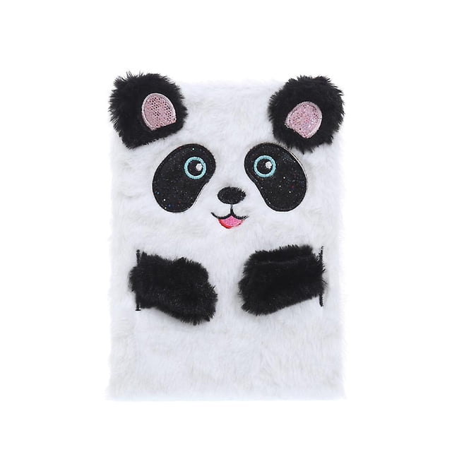 Cuaderno de peluche, Cuaderno de piel sintética para niños, Diario con patrón de panda Cuaderno de tapa dura Escritura