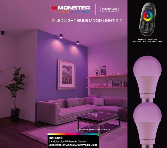 Monster Illuminessence 2 Led Bulb Mood Light Kit Walmart Com