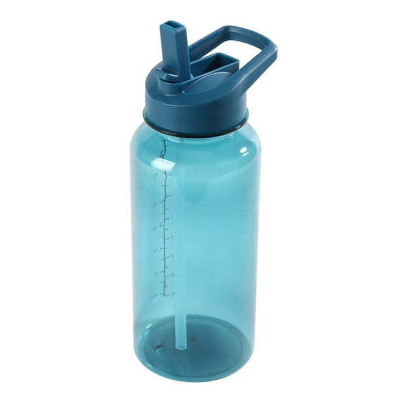 Mainstays 34oz Blue Plastic Wide Mouth Sports Water Bottle with Twist Top Lid