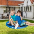 thumbnail image 7 of HYYOP  40 Inch Tree Swing, Outdoor Kids Flying Saucer Swing, 800lbs Weight Capacity Waterproof Textilene Fabric Durable Steel Frame with Adjustable Hanging Ropes for Playground, Backyard, Blue, 7 of 7