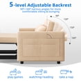 thumbnail image 5 of Uforic 55" Pull Out Sofa Bed 2 Seater Loveseats, 3-in-1 Convertible Sleeper Sofa Bed with Adjustable Backrest and Side Pocket, Modern Velvet Upholstered Loveseat Sofa Couch for apartment, Beige, 5 of 9