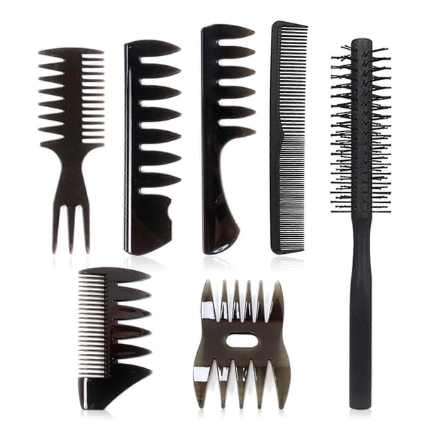 Barber Hair Styling Comb Set Quiff Round Hair Brush,Wide Tooth Comb Hair Brush for Men Salon Barber Hairstylist Comb