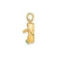 thumbnail image 4 of 14K Gold 3-D May/Synthetic Stone Engraveable Baby Shoe Charm, 4 of 4
