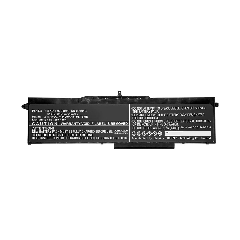 Synergy Digital Laptop Battery, Compatible with Dell Latitude 15 5501  Laptop, (Li-ion, 11.4V, 8400mAh) Ultra High Capacity, Replacement for Dell  01WJT0, 0D191G, 1FXDH, 1WJT0, CN-0D191G, D191G Battery - Walmart.com