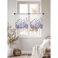 thumbnail image 3 of Purple Spring Floral Sheer Curtains 45 Inch Length 2 Panels Set, Watercolor Elegant Pastoral Flowers Voile Window Treatment Rod Pocket Small Kitchen Curtains Drapes for Bedroom 52"x45"x2, 3 of 7