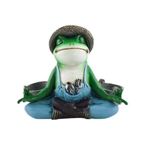 Frog Garden Statue Frog Meditation Flower Pot, Suitable for Small Plants, Flower Pot Decoration Embellishment