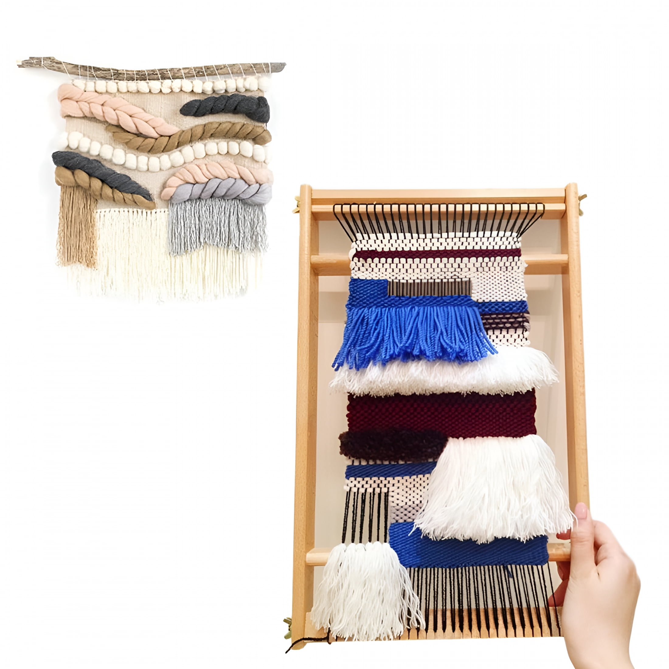 BESTSKY 2026 New Children'S Wooden Loom Kit Diy Hand-Knitting Machine for Tapestry Weaving Beginners Kids Adults for Craft Projects,Home Activities,School,Hobby