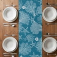 thumbnail image 4 of Table Runner 72 Inches Long for Kitchen Dining, Blue Coastal Dresser Scarf Farmhouse, Dining Table Decorations for Wedding/Parties, Starfish Coral Summer Beach Ocean 16 x 72 In, 4 of 8