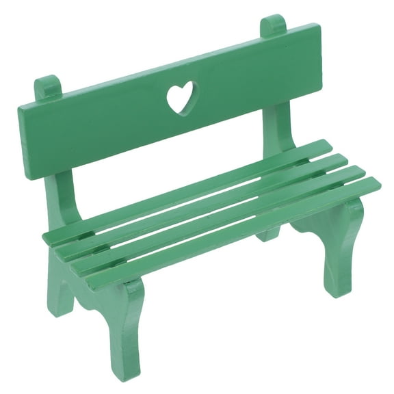 Topbathy miniature bench Mini Wooden Garden Bench Green 1Set for People Who Decorating