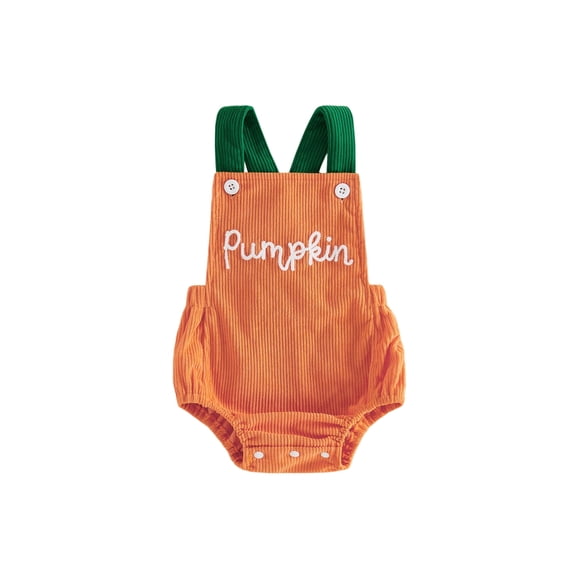 Loicainy Baby Infant Boy Halloween Overall Romper 3 6 12 18 Month Sleeveless Square Neck Corduroy Bubble Jumpsuit
