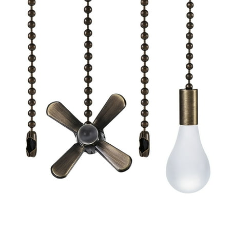 

Uxcell Glass Clear Pendant with 12.2 inch Bronze Tone Pull Chain for Lighting Fan 1 Set