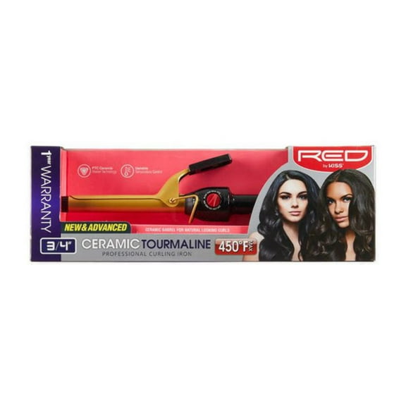 RED BY KISS Ceramic Tourmaline Professional Curling Iron 3/4" CI04N Beauty Supply Products