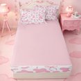 thumbnail image 4 of meiyoeat Pink Cow Print Zipper Twin Comforter Sets with Fitted Sheet and 2 Pillowcases,Girly Bow Zipper Bedding Set For Girl,Reversible,4-Piece, 4 of 7
