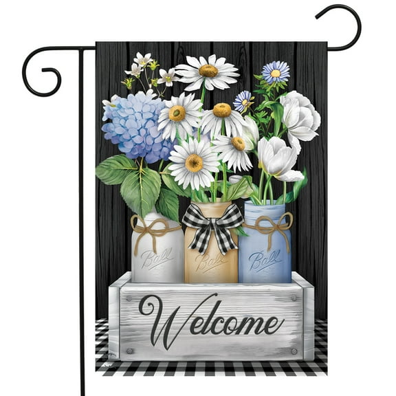 Briarwood Lane Crated Mason Jars Spring Garden Flag