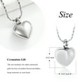 thumbnail image 2 of Small Heart Cremation Urn Necklace for Ashes Stainless Steel Urn Memorial Ash Pendant Keepsake Jewelry for Women Men, 2 of 8