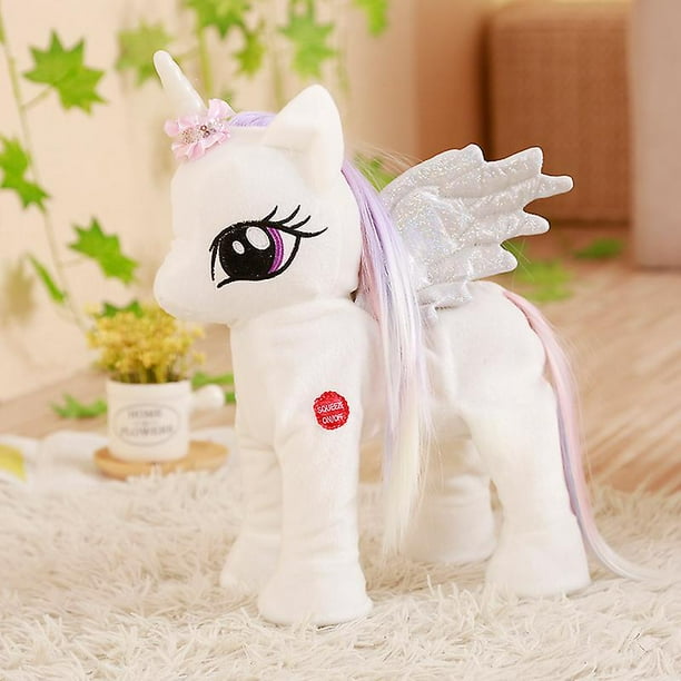 Electric walking hotsell unicorn plush toy
