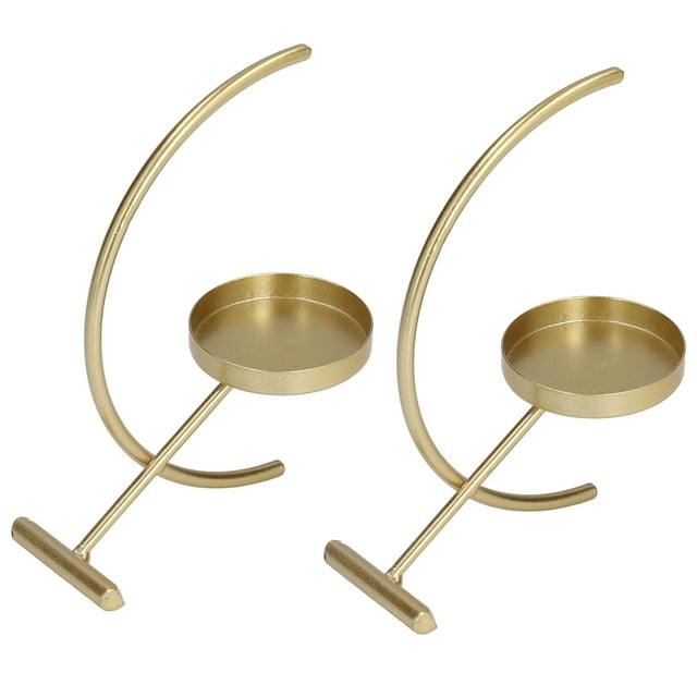 Porte-Bougie en Or, 2 Pcs Porte-Bougie Votive en Fer Construction Robuste
