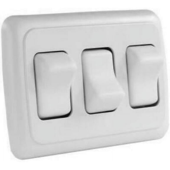 JR Products 12025 Multi-Purpose Single Rocker Triple Switch - White