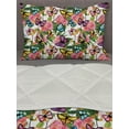 thumbnail image 3 of Dusty Blue Comforter & Sham Bedding Set, Vibrant Tender Camellia Flowers and Butterflies with Leaves Tropical Feels, 3 pcs Duvet Set Microfiber Filling Quilt, 5 Sizes, Multicolor, by Ambesonne, 3 of 4