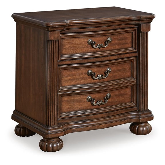 Signature Design by Ashley Lavinton Nightstand - 3 Drawer Traditional Bedroom End Table with Hidden Tray - Brown