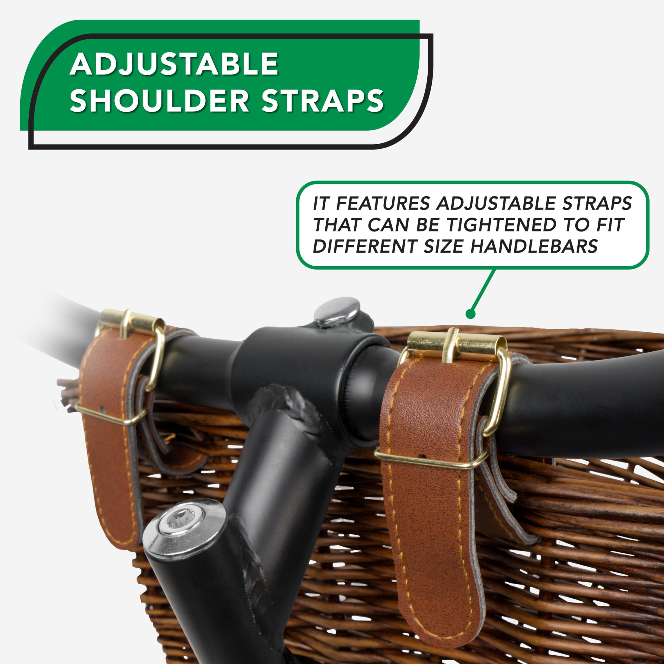 ProSource Nantucket Bike Basket, Brown