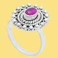 thumbnail image 5 of Lab Created Ruby 925 Sterling Silver Ring s.6 Jewelry R-1124 AGR1005_H_6, 5 of 6