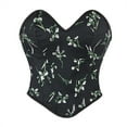 thumbnail image 2 of Corsets for Women Lace Up Bustier Push Up Overbust Bodysuit Halloween Cosplay Slim Fit Floral Embroidery Patterns Waist&nbsp;Trainer Black L, 2 of 5