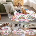 thumbnail image 5 of Spring Gnomes Round Area Rug 4Ft Washable Circle Rugs for Bedroom Dining Room, Colorful Flowers Watercolor Butterfly Floral Plant Non-Slip Carpet Floor Mats Indoor Outdoor Carpet Runner Home Decor, 5 of 8