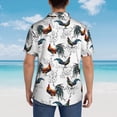 thumbnail image 3 of Lsque Cool Chicken pattern Hawaiian Shirt for Men, Unisex Summer Beach Casual Short Sleeve Button Down Shirts-X-Large, 3 of 9