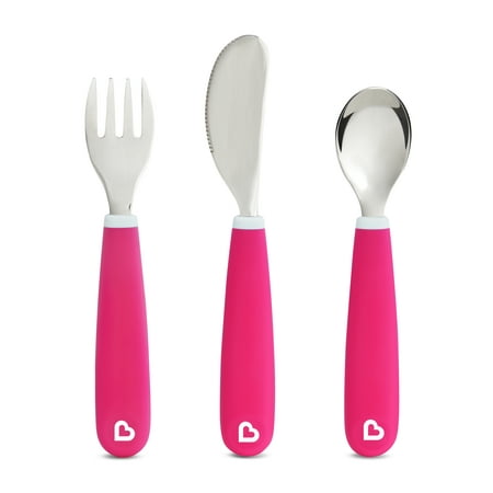 Munchkin Splash? Toddler Fork, Knife & Spoon Set Pink