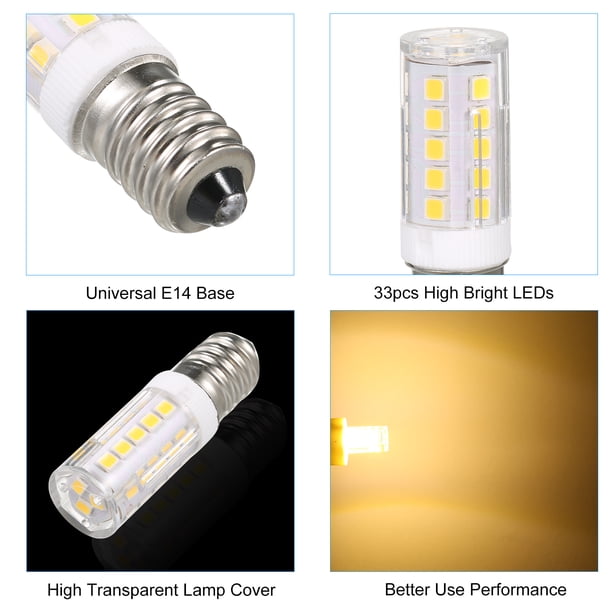 WELESHEI - Foco LED E14 Para Microondas, 5 W, 600 Lm, Luz Para Máquina De Coser, Refrigerador De Sal, Luz Incandescente C7, 60 W, Luz Incandescente T2, Halógena, Ventilador De Techo, Luz
