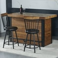 thumbnail image 4 of Steve Silver Tyler Black Metal Dark Brown Faux Leather Swivel Counter Stool, 4 of 8
