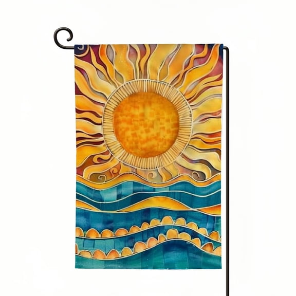 PHYHOO Hello Sunshine Summer Garden Flag Vertical Double Sided Sea Welcome Spring Farmhouse Holiday Outside Decorations Burlap Yard Flag White