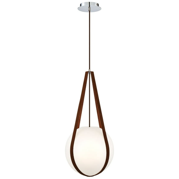 35990-017 Eurofase Lighting Rosemount - One Light Pendant-Chrome Finish-Opal White Glass Color