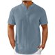thumbnail image 1 of pstuiky Camisas de vestir de manga corta para hombre, Camisa de manga corta con cuello alto y botones, holgada, informal, de color liso y a la moda para hombre camisas casuales para hombre m, 1 of 5