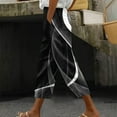 thumbnail image 2 of Women's Capris with Pockets Loose Straight Leg Pants Casual High Waist Trousers Fashion Lightweight Summer Cropped Pants, 2 of 5