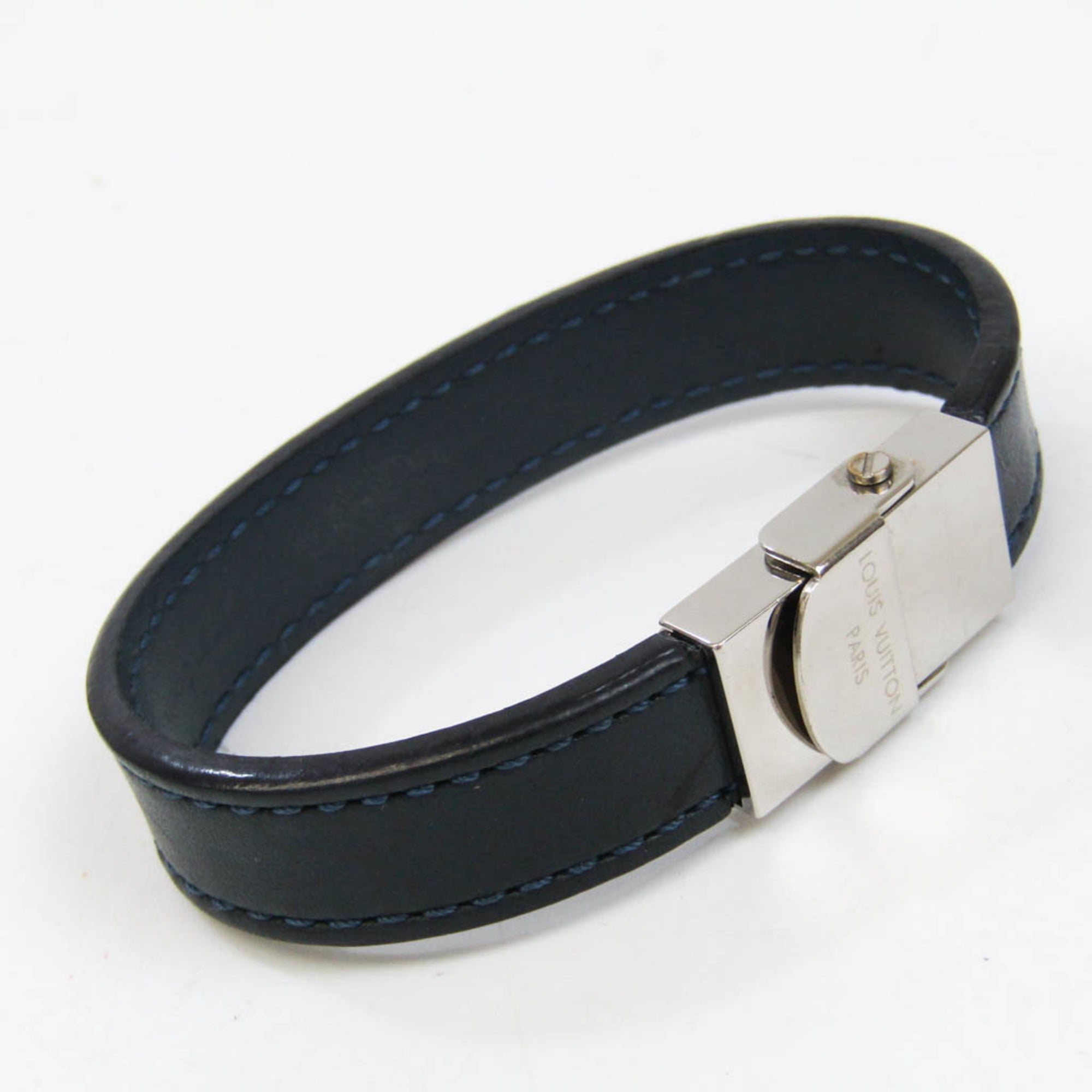 louis vuitton blue leather bracelet