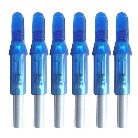 Ulthilift 6pcs Archery LED Lighted Arrow Hunting Arrow Tails Bow Accessories Internal Arrow End Fit 6.2mm Arrow Shaft (Blue)